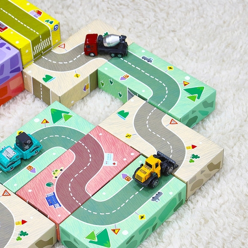 [캐스B]튼튼 종이벽돌블럭 도로30pcs(2337)