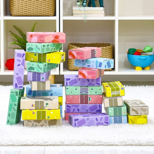 [캐스B]튼튼 종이벽돌블럭 도로30pcs(2337)