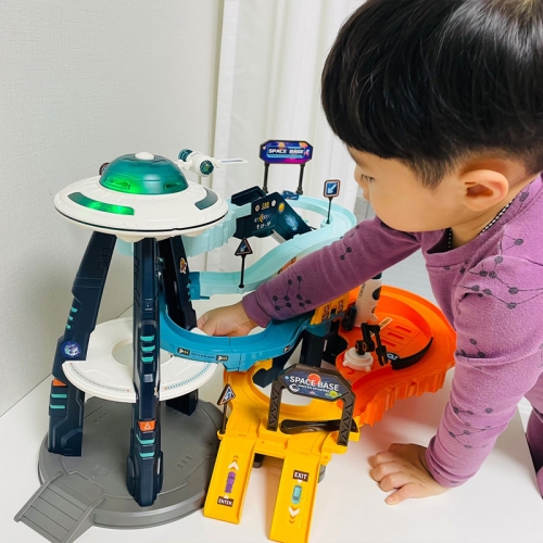 레츠토이 우주탐사본부 트랙 레일 미니카 자동차 주차타워 장난감 어린이 선물