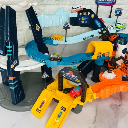 레츠토이 우주탐사본부 트랙 레일 미니카 자동차 주차타워 장난감 어린이 선물
