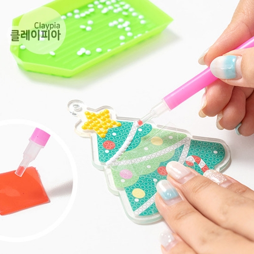 227 크리스마스 보석십자수 키링 만들기