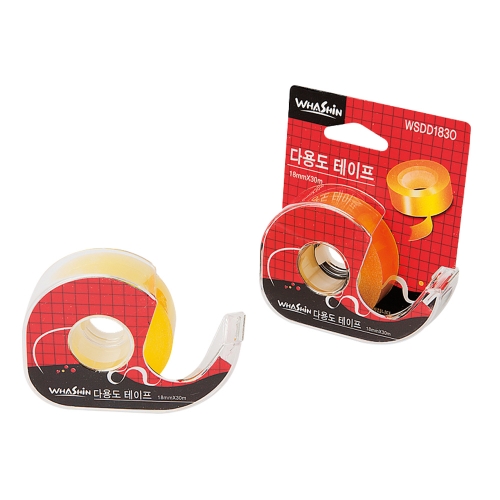 화신 투명 다용도 테이프 18mm×30m 다용도테이프 디스펜서