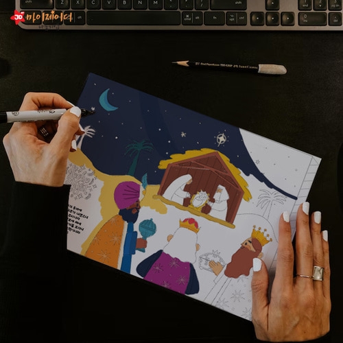 DIY 비치우드 LED 꿈꾸는 램프 무드등 만들기 색칠하기_홀리 크리스마스