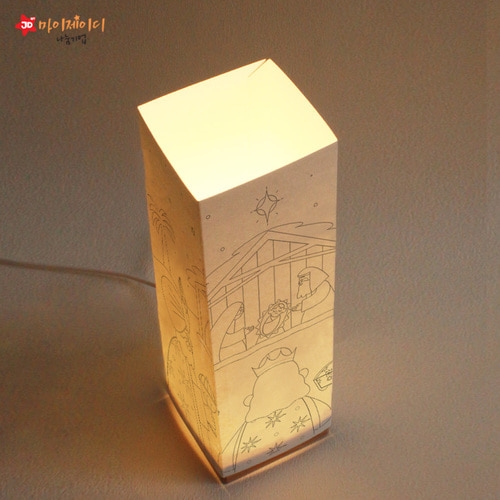 DIY 비치우드 LED 꿈꾸는 램프 무드등 만들기 색칠하기_홀리 크리스마스