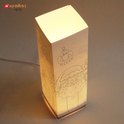 DIY 비치우드 LED 꿈꾸는 램프 무드등 만들기 색칠하기_메리크리스마스 싼타