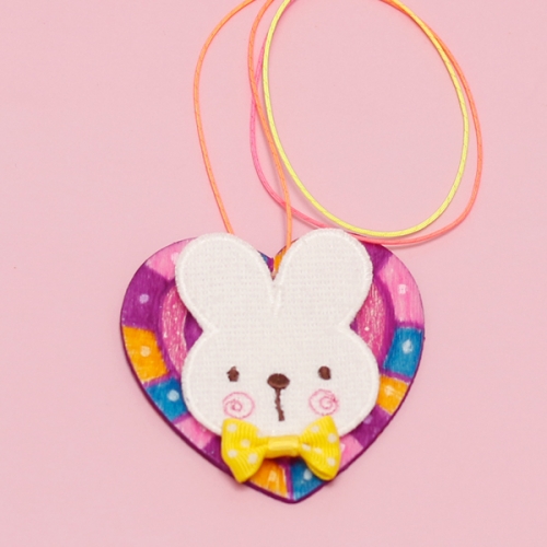 하트 와패 토끼목걸이