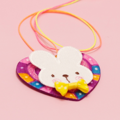 하트 와패 토끼목걸이