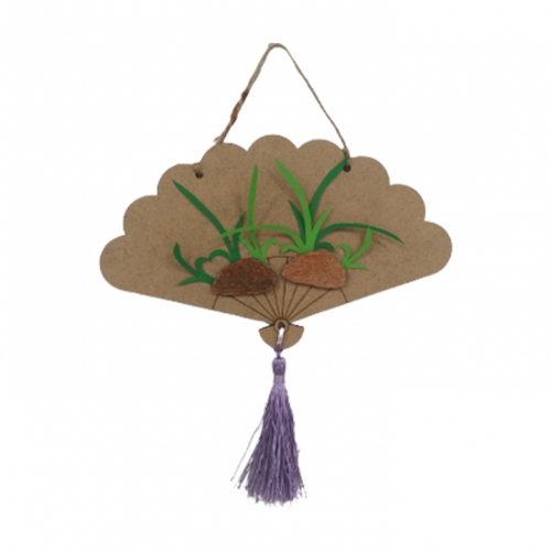 [해피메이크]사군자 우드부채 장식(4종택1)/우리나라 전통