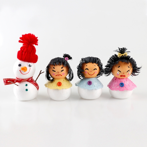 [메이크문구]모양백구 눈사람 1개입