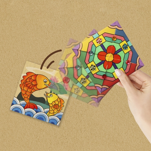 전통 민화 딱지 5set