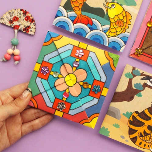 전통 민화 딱지 5set