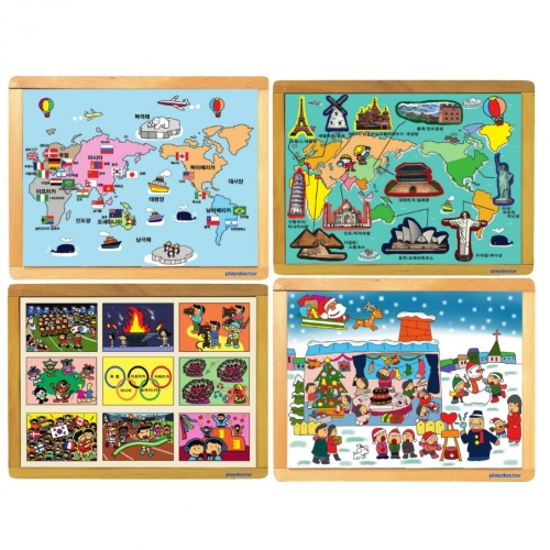 누리과정퍼즐-세계여러나라세트(4종)