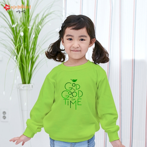 국내산 고급 특양면 맨투맨 긴팔 티셔츠 반짝반짝 글리터아트 갓이즈굿 (아동/성인)