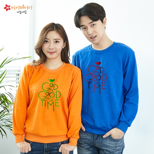 국내산 고급 특양면 맨투맨 긴팔 티셔츠 반짝반짝 글리터아트 갓이즈굿 (아동/성인)