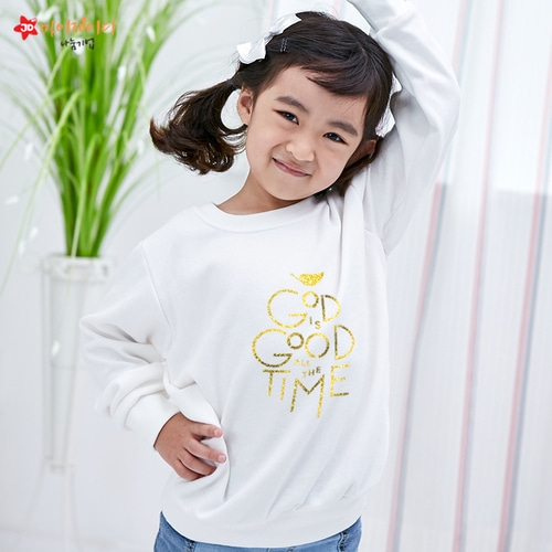 국내산 고급 특양면 맨투맨 긴팔 티셔츠 반짝반짝 글리터아트 갓이즈굿 (아동/성인)