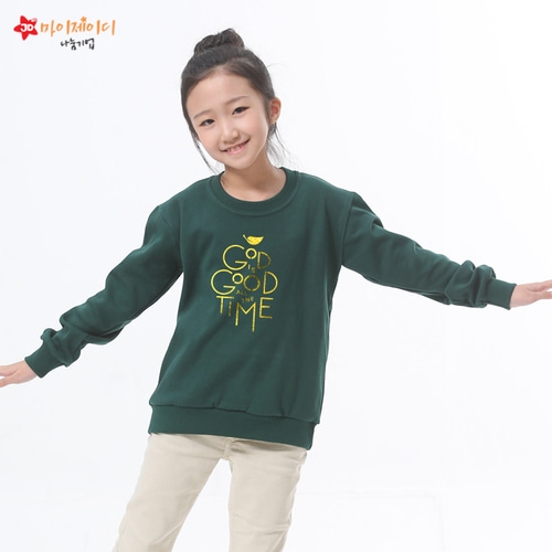 국내산 고급 특양면 맨투맨 긴팔 티셔츠 반짝반짝 글리터아트 갓이즈굿 (아동/성인)