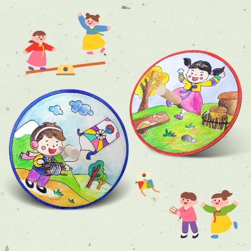 [탑키드] 전통 놀이 우드 팽이 (연날리기, 널뛰기 중 택 1개)