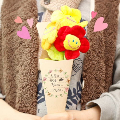 스마일 인형 꽃다발