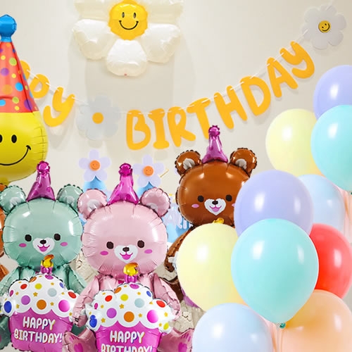 곰돌이 생일 파티 풍선 세트