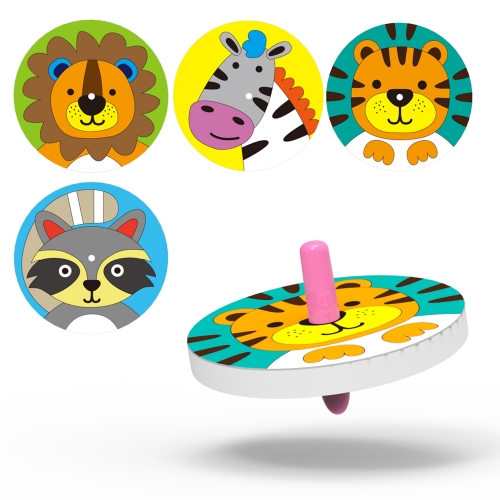 4종 그림 색칠 팽이 만들기(동물 그림)