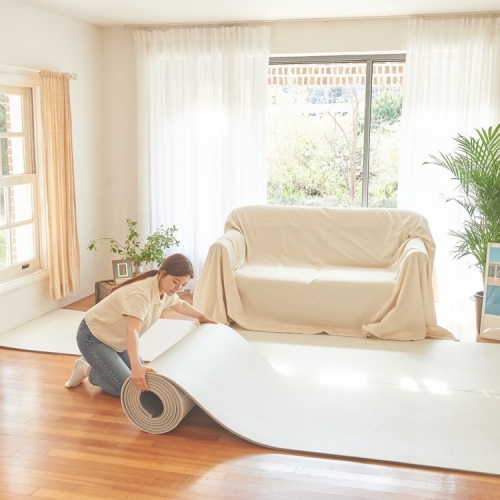 [고급형 PVC+PE 롤매트] 화이트버즈 놀이방매트 - 쉽게 잘라쓰는 셀프 시공 두께 1.5cm 롤매트