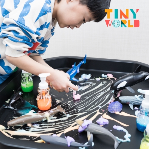 [타이니월드] 터프트레이스마트(터프트레이+스탠드) 71*71 스몰놀이 모래놀이 촉감놀이 미술놀이 실내놀이