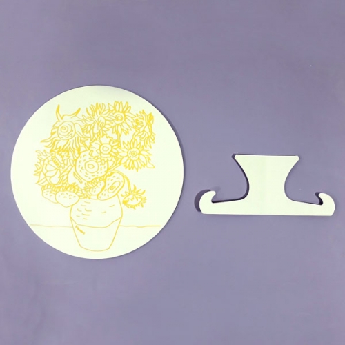 [탑키드] 종이 원형 액자 명화 해바라기 (23cm)