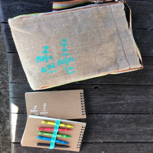 크라프트 수첩과 5색 크레용 set