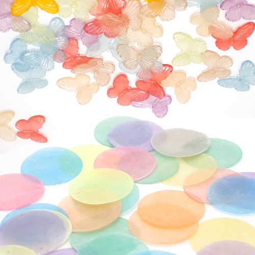 나비 파스텔 자개모빌