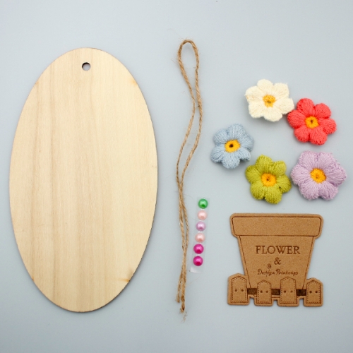 니트 꽃 타원화분