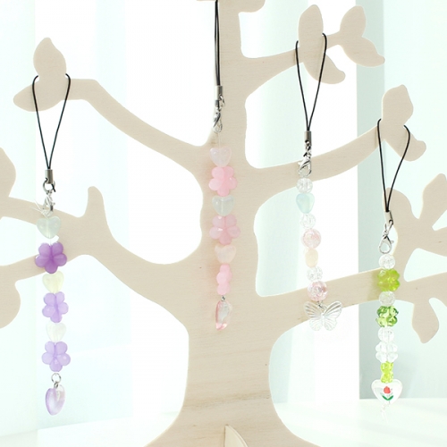 핸드폰 비즈 키링3종