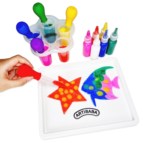 아티바바 스포이드로 여름만들기ㅣ환경구성ㅣ물감놀이 물고기 도안 불가사리 색칠공부 여름미술