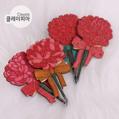 팬시우드 어버이날 카네이션 브로치