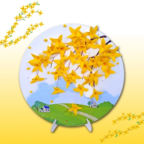 [탑키드] 만들기 클레이 개나리 봄꽃 원형 액자 (6인용)