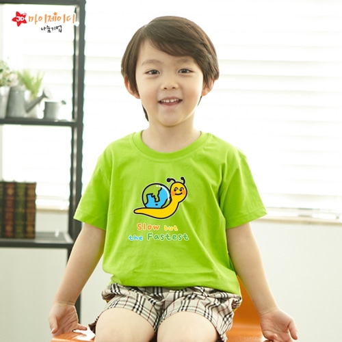 국내산 순면 아트 티셔츠 반팔 _ 지구를 사랑하는 _ 빠른달팽이