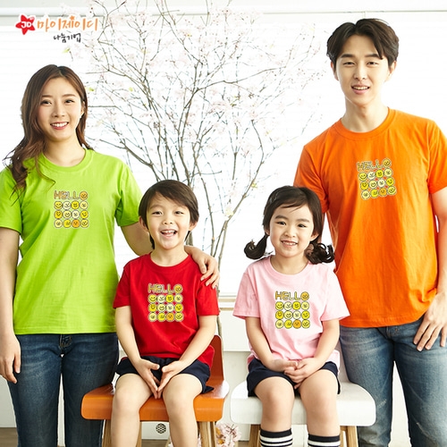국내산 순면 아트 티셔츠 반팔 _ 온세상 친구들 _ 헬로헬로
