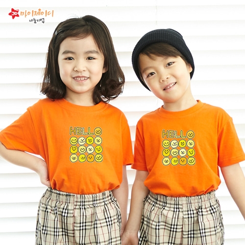 국내산 순면 아트 티셔츠 반팔 _ 온세상 친구들 _ 헬로헬로