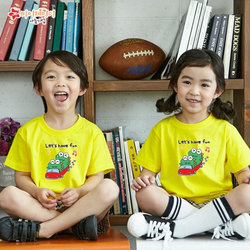 국내산 순면 아트 티셔츠 반팔 _ 신나게 즐겁게 _렛즈해브펀