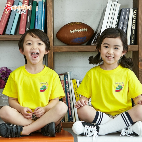 국내산 순면 아트 티셔츠 반팔 _ 신나게 즐겁게 _렛즈해브펀 ＊심플디자인＊