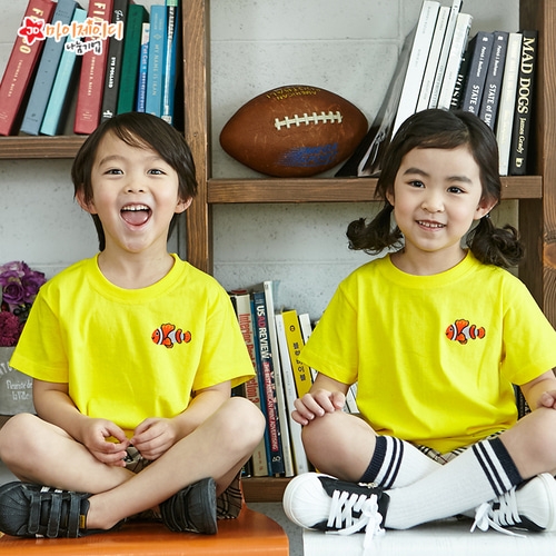 [환경사랑특집]국내산 순면 아트 티셔츠 반팔 _ 고급와펜자수 _ 행복한니모