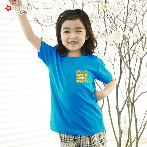 국내산 순면 아트 티셔츠 반팔 _ 온세상 친구들아 _ 헬로헬로  ＊심플디자인＊