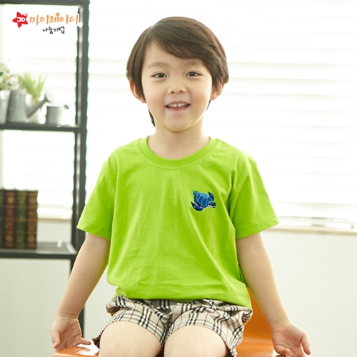 [환경사랑특집]국내산 순면 아트 티셔츠 반팔 _ 고급와펜자수 _ 거북이의꿈