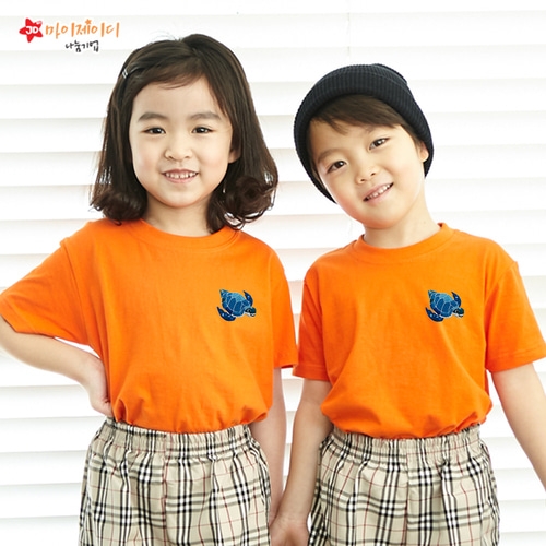 [환경사랑특집]국내산 순면 아트 티셔츠 반팔 _ 고급와펜자수 _ 거북이의꿈