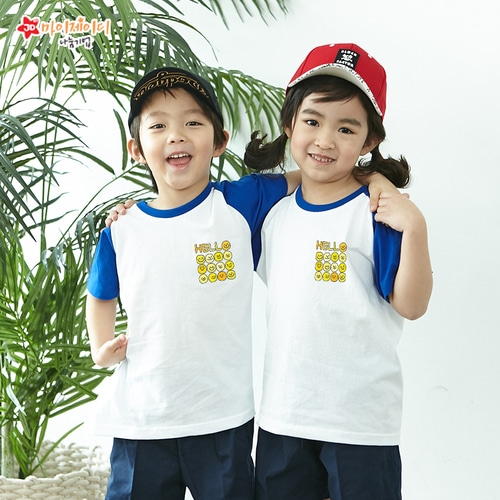 국내산 순면 나그랑 아트 티셔츠 반팔 _온세상 친구들아 _ 헬로헬로 ☆심플디자인☆