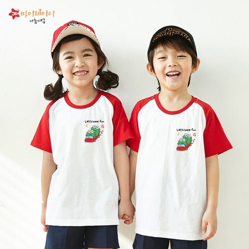 국내산 순면 나그랑 아트 티셔츠 반팔 _ 신나게 즐겁게 _렛즈해브펀 ☆심플디자인☆