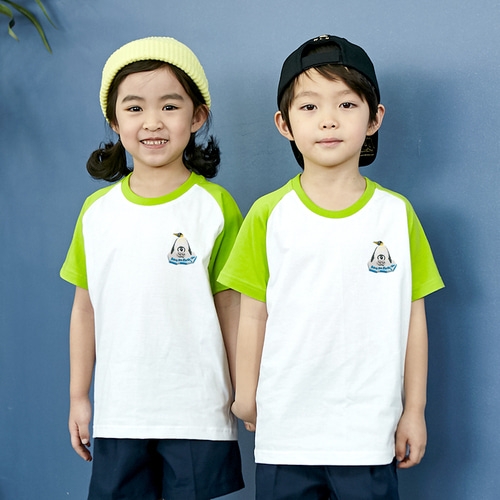 [환경사랑특집]국내산 순면 나그랑 티셔츠 반팔 _ 고급와펜자수 _펭귄을 구해줘