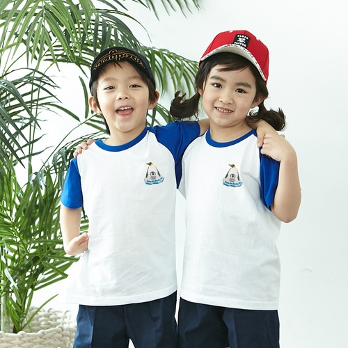 [환경사랑특집]국내산 순면 나그랑 티셔츠 반팔 _ 고급와펜자수 _펭귄을 구해줘