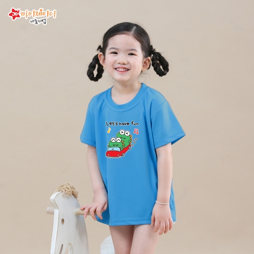 국내산 쿨론 100％ 아트 디자인 반팔_ 신나게 즐겁게 _렛즈해브펀