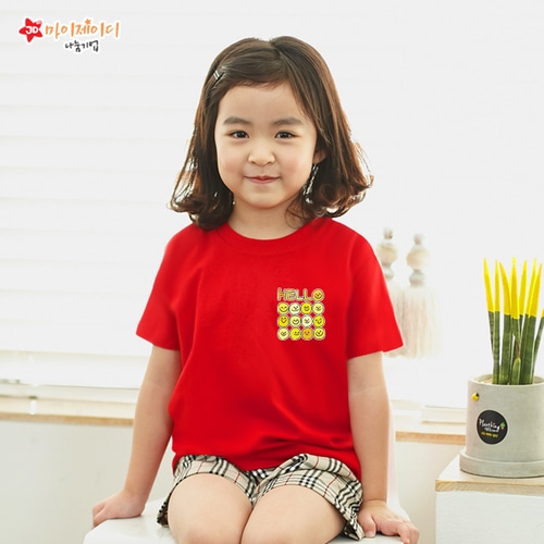 국내산 쿨론100％ 아트 디자인 반팔_온세상 친구들아 _ 헬로헬로 ☆심플디자인☆