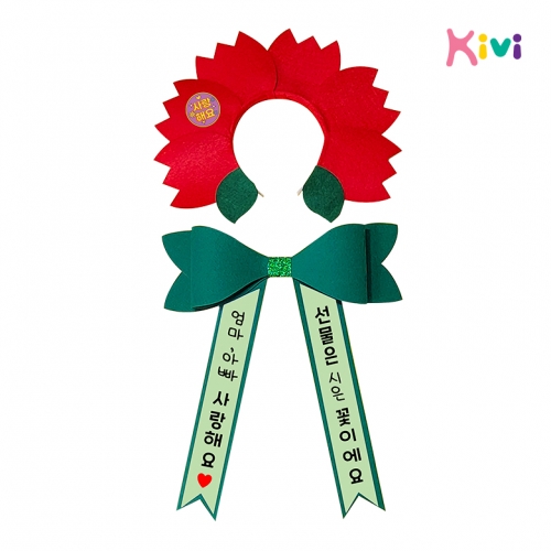 [키즈비전] 카네이션머리띠 + 리본세트(5인용)